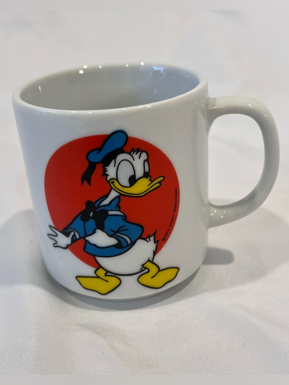 Vintage Donald Duck Walt Disney Productions Japan Mug Retro Disney